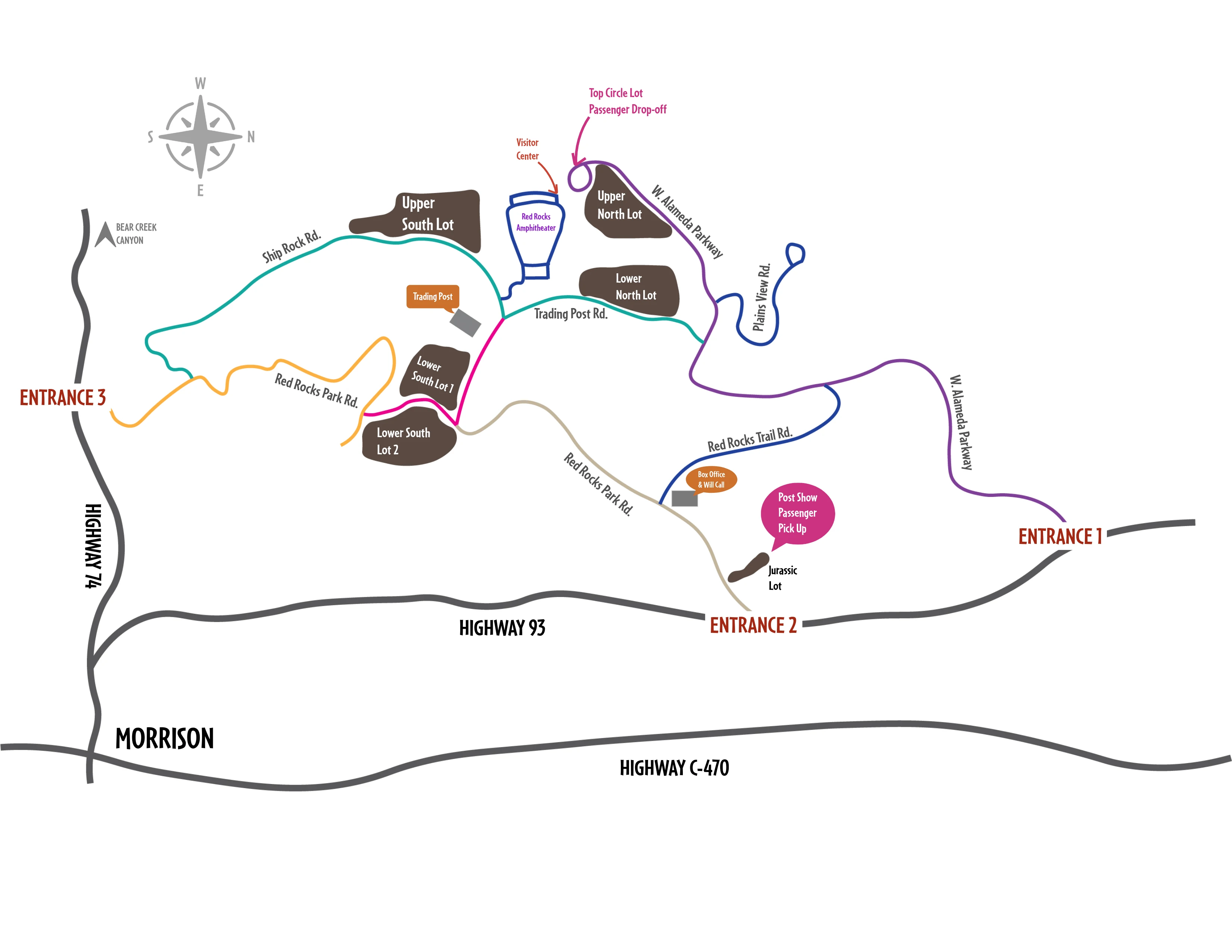 Red Rocks Map Mix Red Rocks Private Shuttle Service | Denver Concert Transport